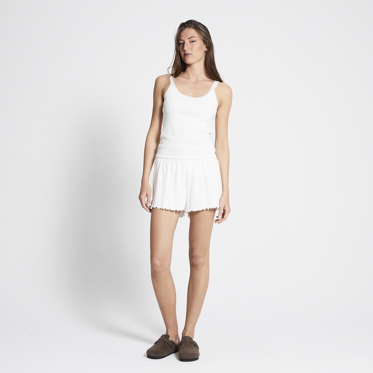 Pointelle shorts "Peg" Off white